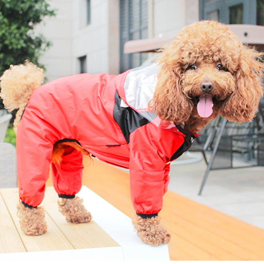 Waterproof Canine Raincoat - Water-Resistant Jumpsuit for Pets