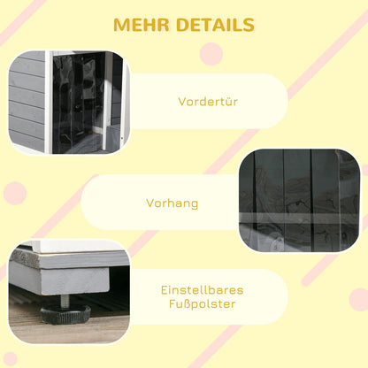 Pawhut Tannenholz-Hundehütte mit zwei Fressnapf-Schalen für Kleintiere, optimal für den Außenbereich
