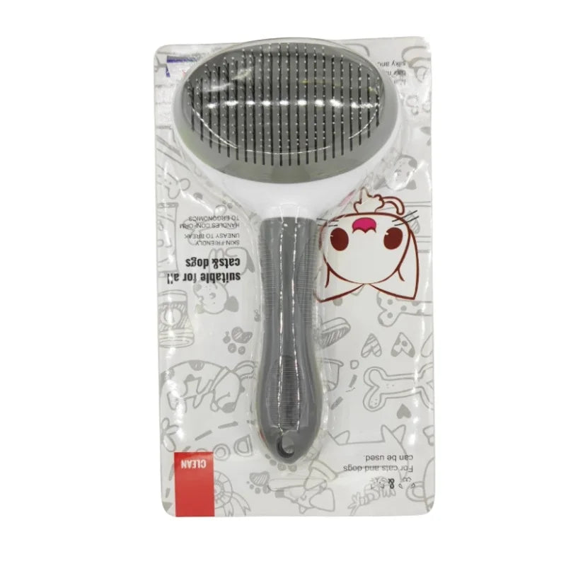 Self-Cleaning Pet Hair Removal Comb and Slicker Brush for Cats and Dogs - Professional Grooming Accessories