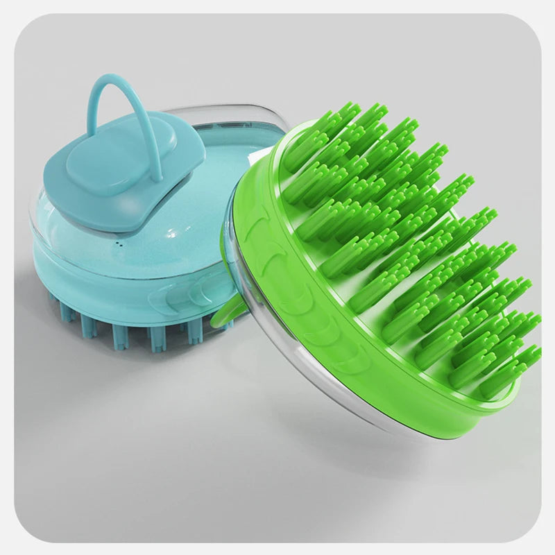 2-in-1 Pet Bath Brush and Massage Comb for Dogs and Cats - Soft Silicone Grooming Tool for Efficient Cleaning and Relaxation