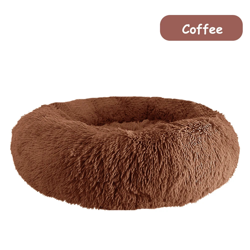 Premium Plush Donut Dog Bed - Warm, Soft, and Washable Calming Pet Bed for Small to Large Dogs and Cats - Ideal Winter Kennel Sofa Cushion Mat