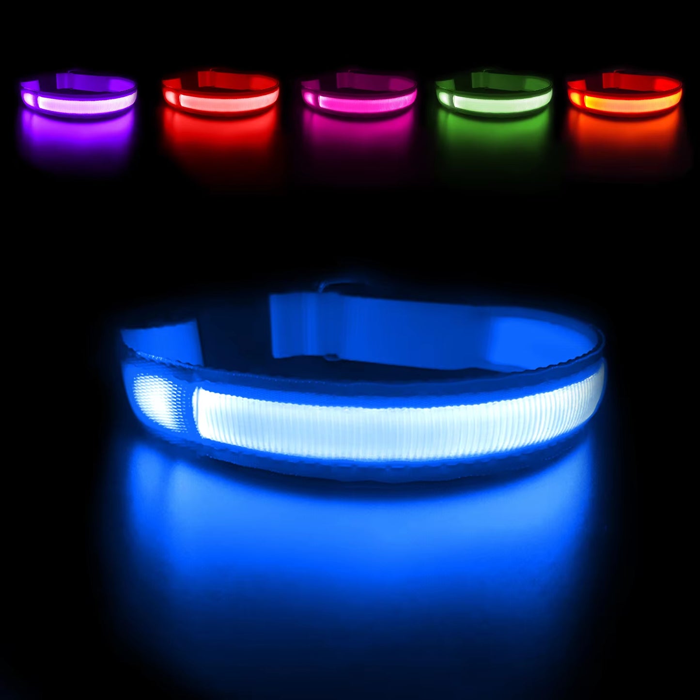 Luminous Waterproof LED Dog Collar with Flashing Safety Lights