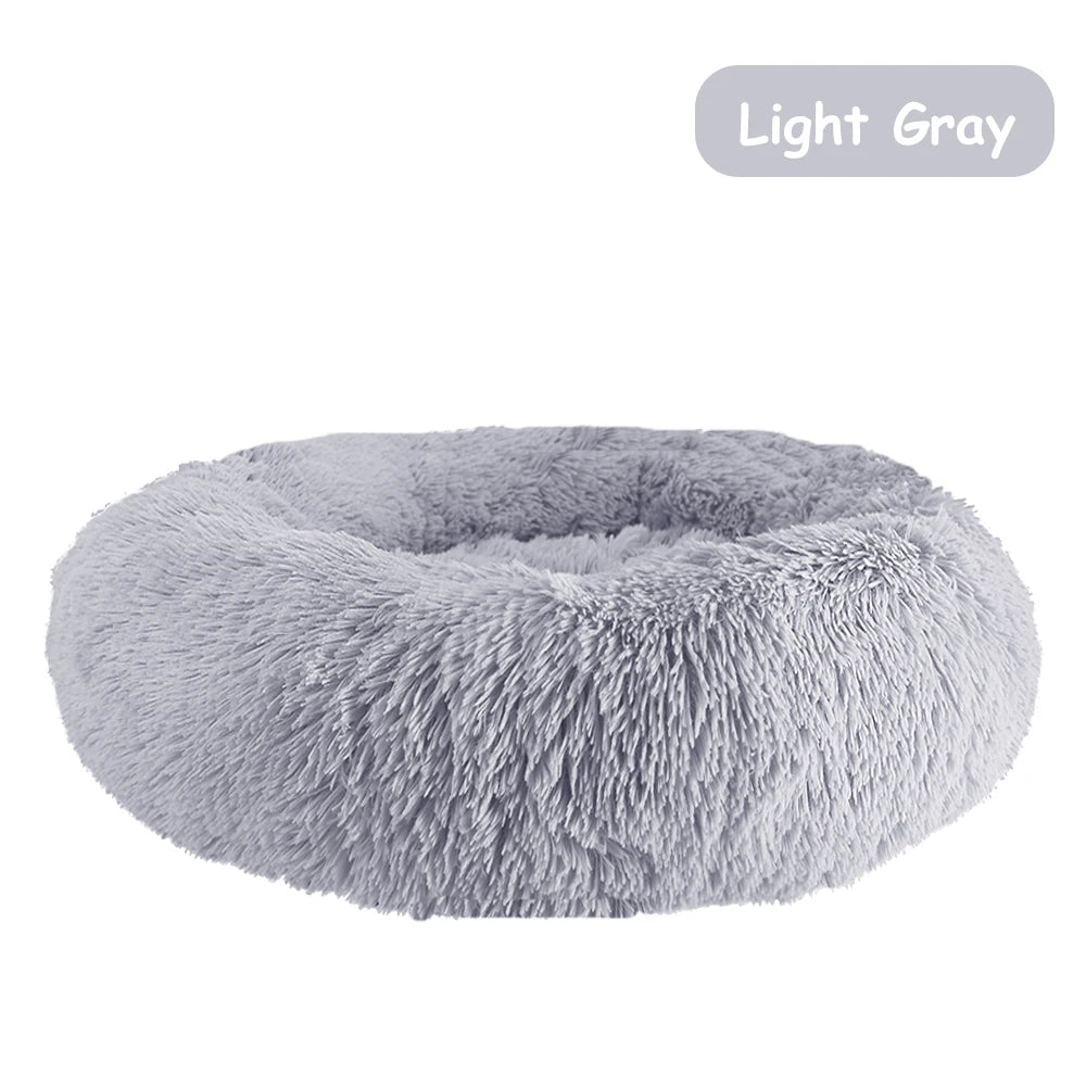 Premium Plush Donut Dog Bed - Warm, Soft, and Washable Calming Pet Bed for Small to Large Dogs and Cats - Ideal Winter Kennel Sofa Cushion Mat