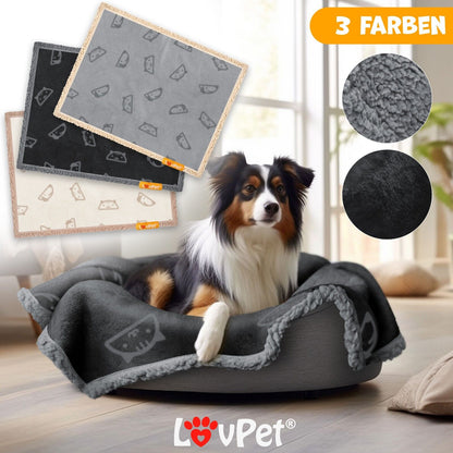 LOVPET® Waterproof Dog Blanket with Fleece Dry Bed for Pets, Accompanied by 3 Toy Bones