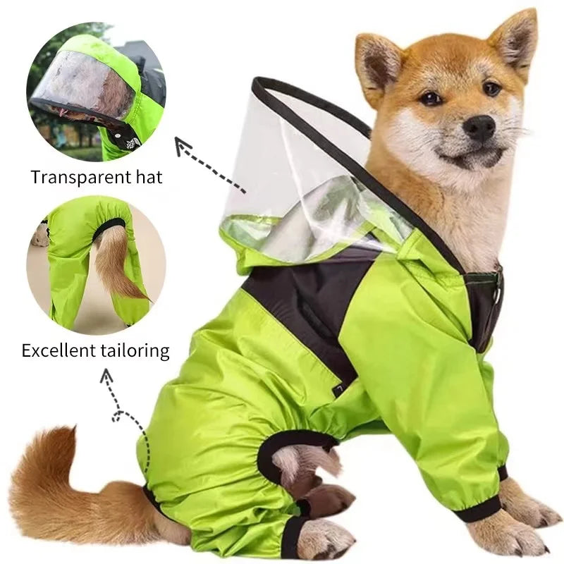 Waterproof Canine Raincoat - Water-Resistant Jumpsuit for Pets