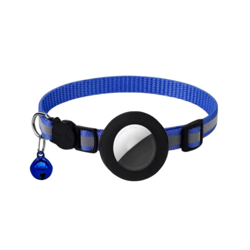 Reflective Breakaway Cat Collar with Apple AirTag Holder and Bell for Kittens, 0.4 Inches