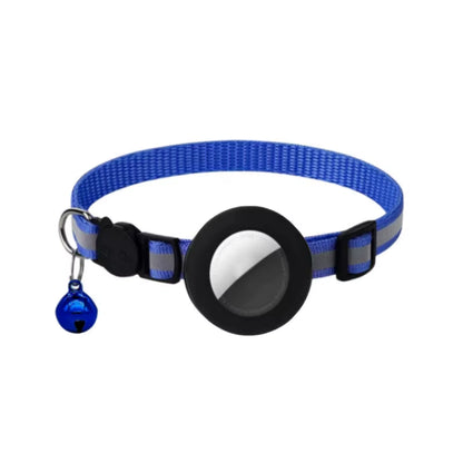 Reflective Breakaway Cat Collar with Apple AirTag Holder and Bell for Kittens, 0.4 Inches