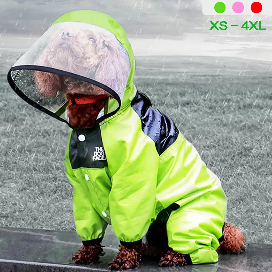 Waterproof Canine Raincoat - Water-Resistant Jumpsuit for Pets