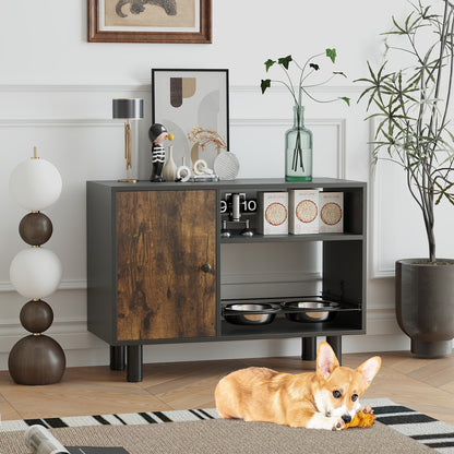 Futterstation mit zwei Edelstahlnäpfen für Hundefutter und -wasser