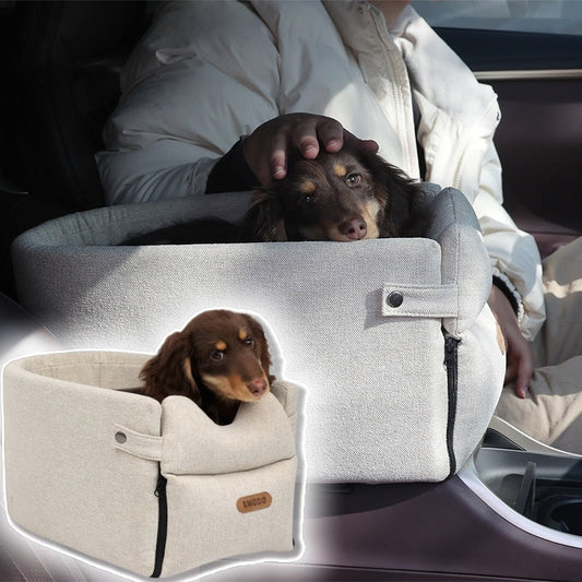 Portable Dog Car Seat Bed and Carrier for Small Pets - Safe Travel Accessory