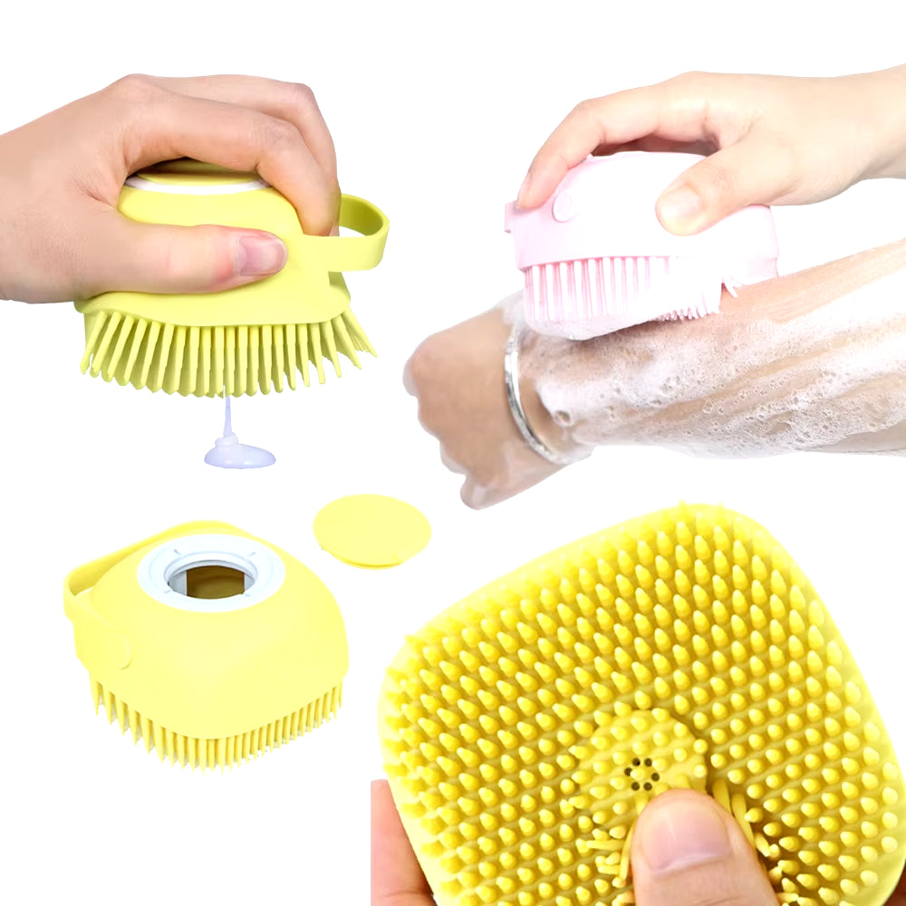 2-in-1 Pet Bath Brush and Massage Comb for Dogs and Cats - Soft Silicone Grooming Tool for Efficient Cleaning and Relaxation