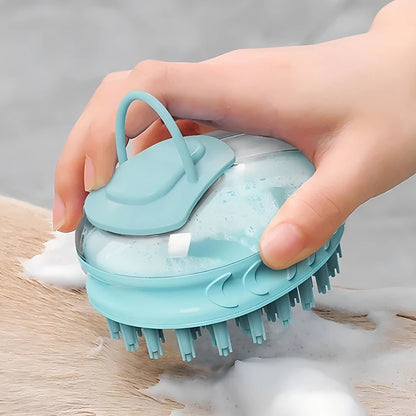 2-in-1 Pet Bath Brush and Massage Comb for Dogs and Cats - Soft Silicone Grooming Tool for Efficient Cleaning and Relaxation