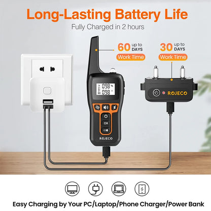 1000M Rechargeable Electric Dog Training Collar with Remote Control for Enhanced Bark Management and Behavioral Correction