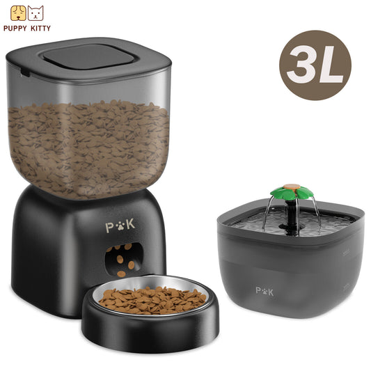 Automatischer Futter- und Wasserspender für Katzen und Hunde mit integriertem Filtersystem