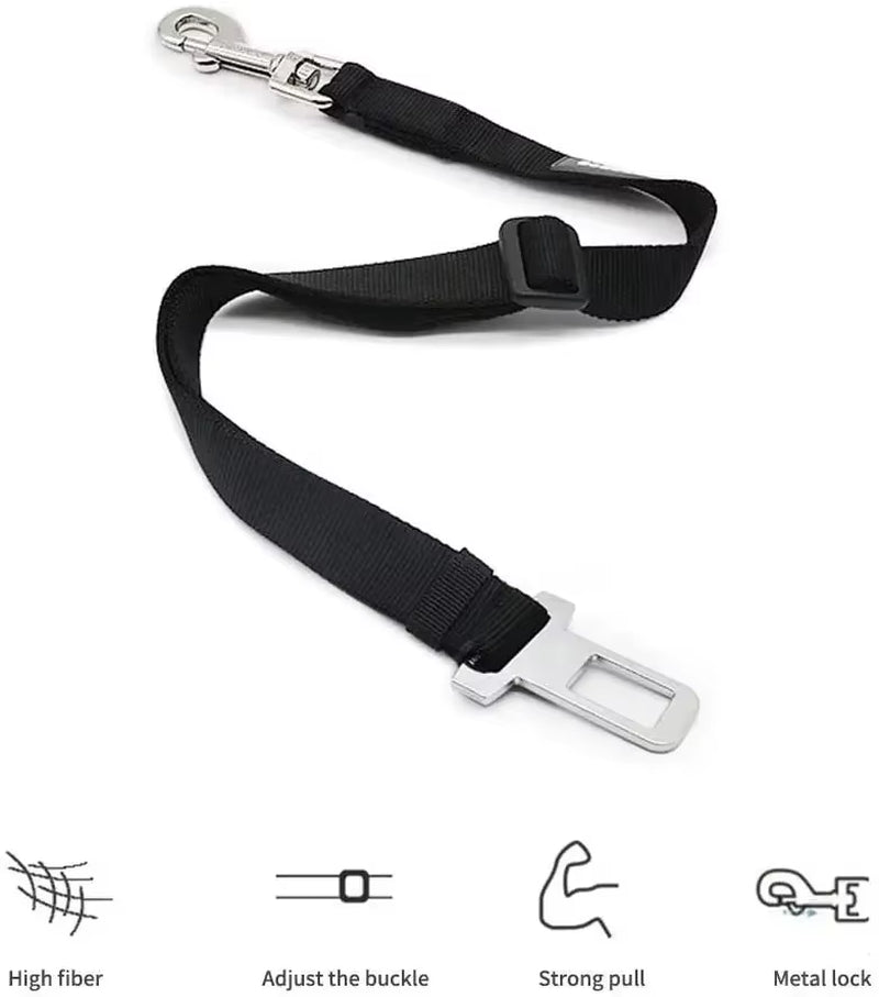Adjustable Pet Safety Seat Belt and Harness for Dogs and Cats with Clip and Traction Lead Accessories