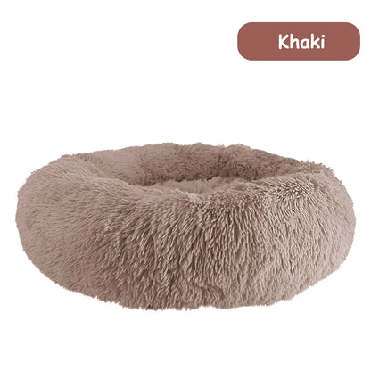 Premium Plush Donut Dog Bed - Warm, Soft, and Washable Calming Pet Bed for Small to Large Dogs and Cats - Ideal Winter Kennel Sofa Cushion Mat