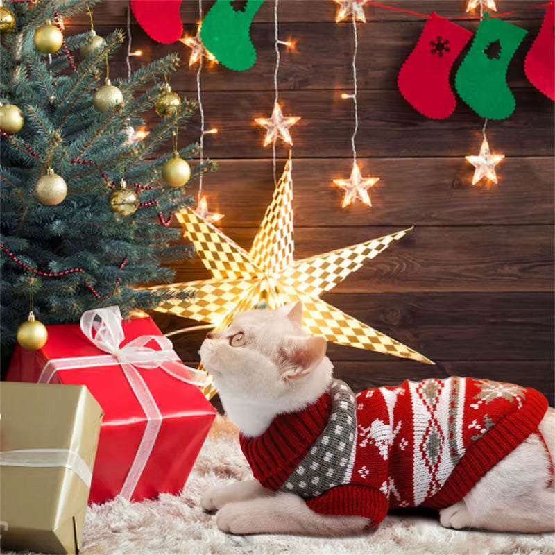 Elegant Cat Sweater Costume - Winter Pullover Apparel for Cats, Suitable for Sphynx and Various Breeds