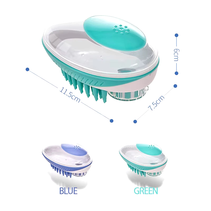 2-in-1 Pet Bath Brush and Massage Comb for Dogs and Cats - Soft Silicone Grooming Tool for Efficient Cleaning and Relaxation
