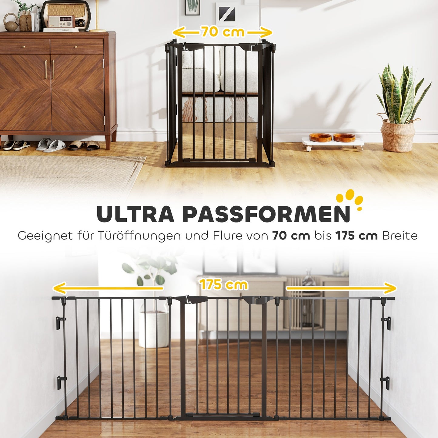 Pawhut 2-in-1 Foldable Puppy Playpen with Access Door and 5-Piece Metal Barrier for Dogs