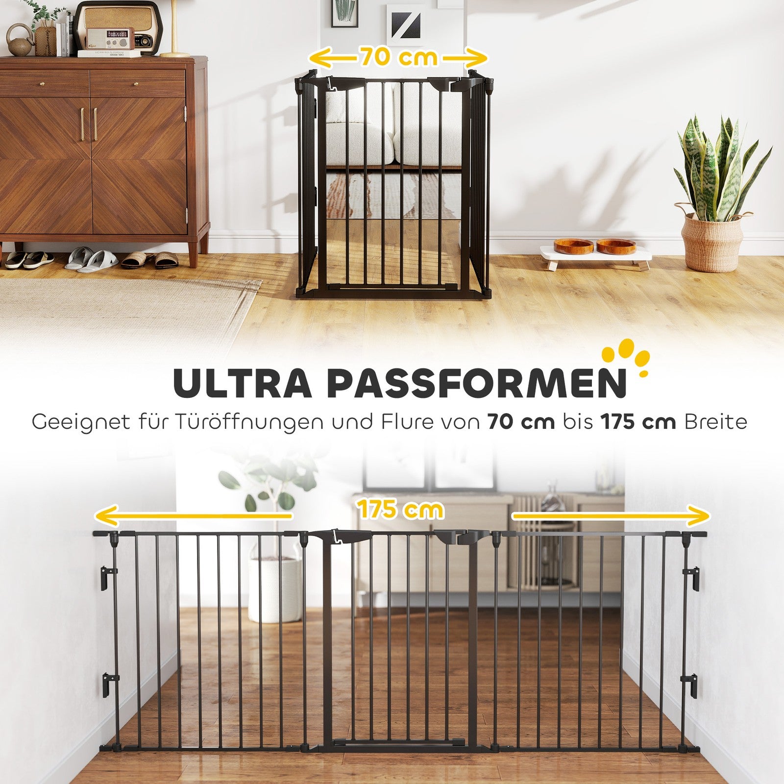 Pawhut 2-in-1 Foldable Puppy Playpen with Access Door and 5-Piece Metal Barrier for Dogs