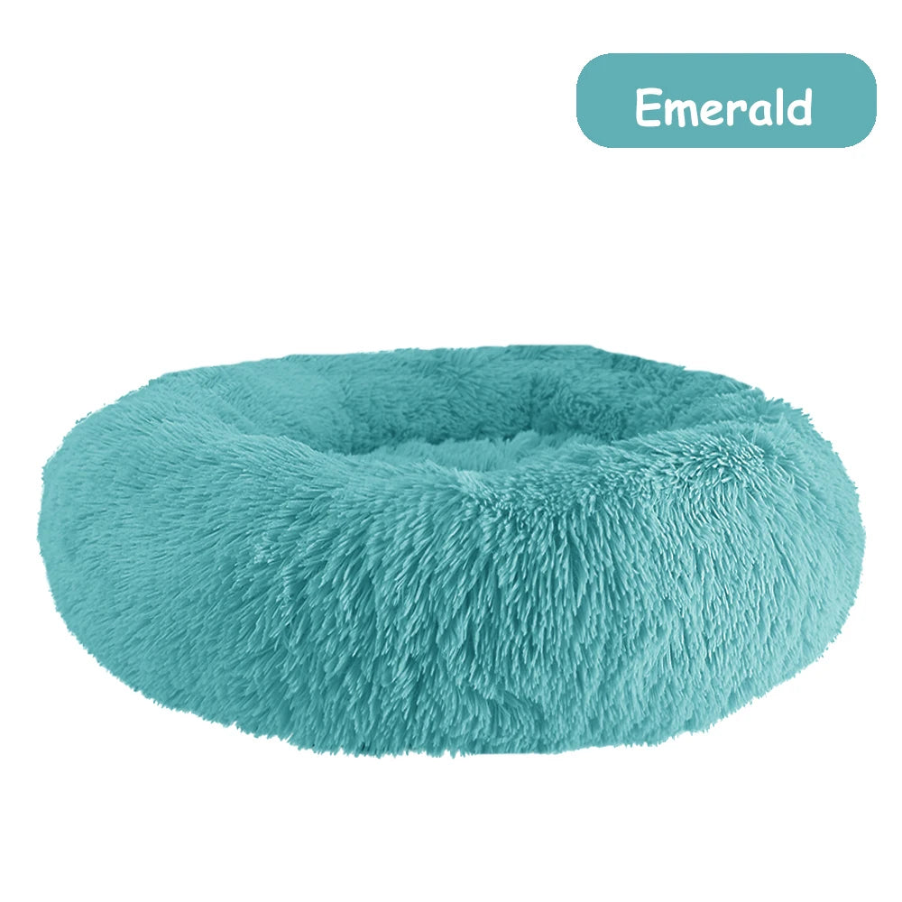 Premium Plush Donut Dog Bed - Warm, Soft, and Washable Calming Pet Bed for Small to Large Dogs and Cats - Ideal Winter Kennel Sofa Cushion Mat