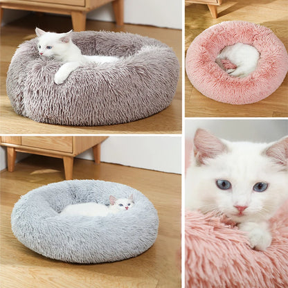 Premium Plush Donut Dog Bed - Warm, Soft, and Washable Calming Pet Bed for Small to Large Dogs and Cats - Ideal Winter Kennel Sofa Cushion Mat
