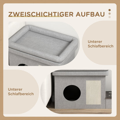 Pawhut Katzenhaus mit zwei hochwertigen Edelstahlnäpfen