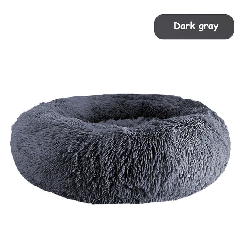 Premium Plush Donut Dog Bed - Warm, Soft, and Washable Calming Pet Bed for Small to Large Dogs and Cats - Ideal Winter Kennel Sofa Cushion Mat