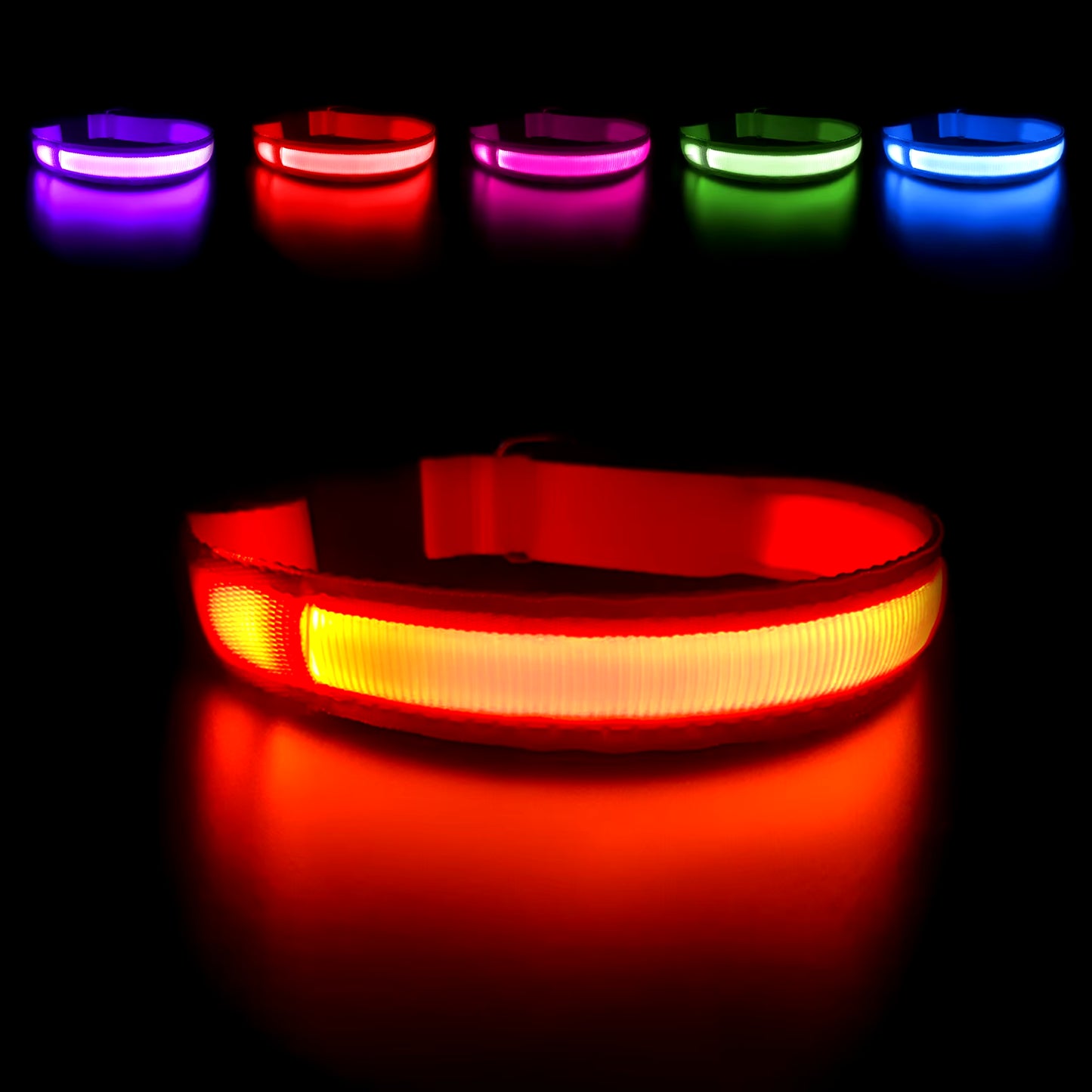 Luminous Waterproof LED Dog Collar with Flashing Safety Lights