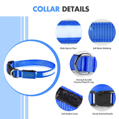 Luminous Waterproof LED Dog Collar with Flashing Safety Lights