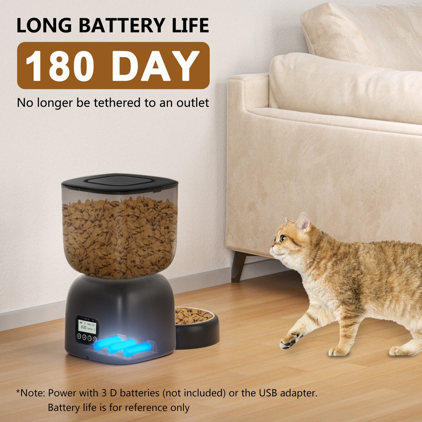 Automatischer Futter- und Wasserspender für Katzen und Hunde mit integriertem Filtersystem