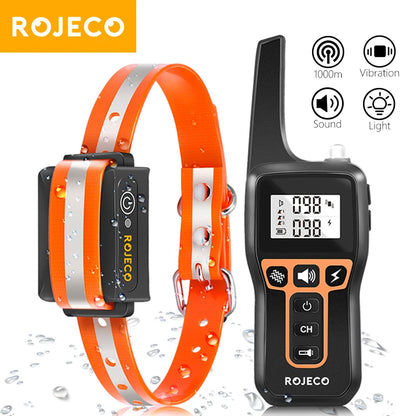 1000M Rechargeable Electric Dog Training Collar with Remote Control for Enhanced Bark Management and Behavioral Correction
