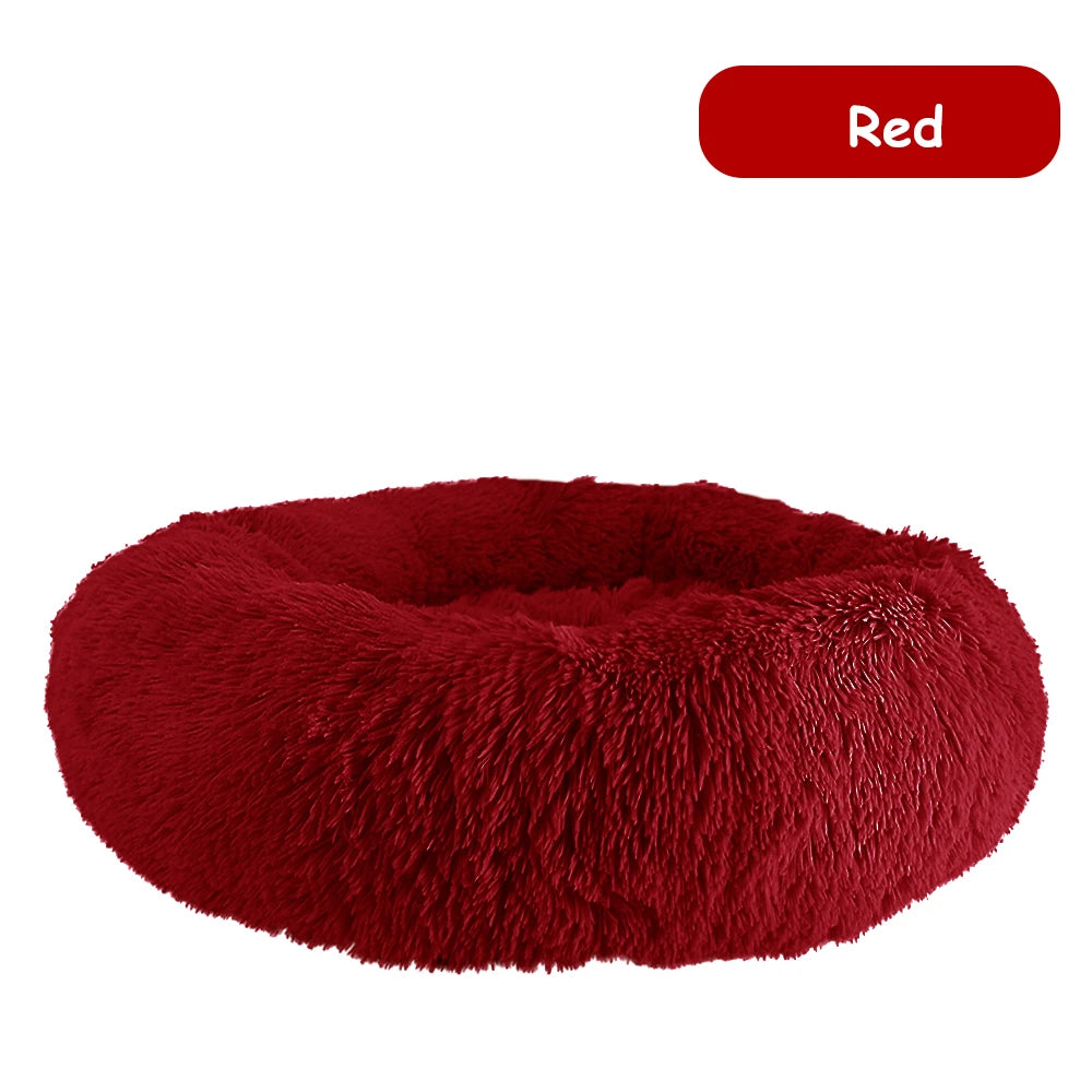 Premium Plush Donut Dog Bed - Warm, Soft, and Washable Calming Pet Bed for Small to Large Dogs and Cats - Ideal Winter Kennel Sofa Cushion Mat
