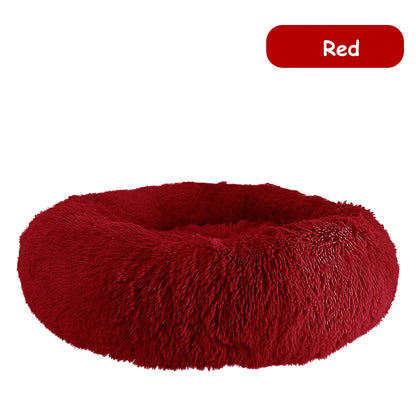 Premium Plush Donut Dog Bed - Warm, Soft, and Washable Calming Pet Bed for Small to Large Dogs and Cats - Ideal Winter Kennel Sofa Cushion Mat