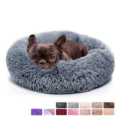 Premium Plush Donut Dog Bed - Warm, Soft, and Washable Calming Pet Bed for Small to Large Dogs and Cats - Ideal Winter Kennel Sofa Cushion Mat