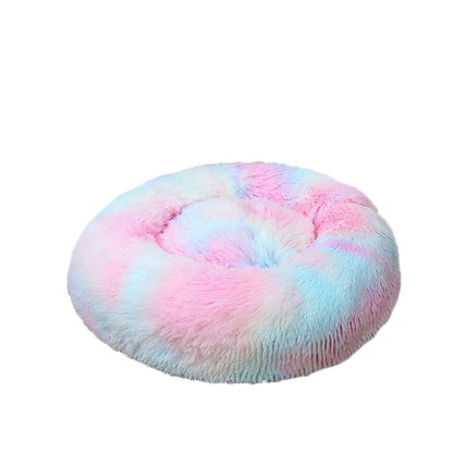 Premium Plush Donut Dog Bed - Warm, Soft, and Washable Calming Pet Bed for Small to Large Dogs and Cats - Ideal Winter Kennel Sofa Cushion Mat