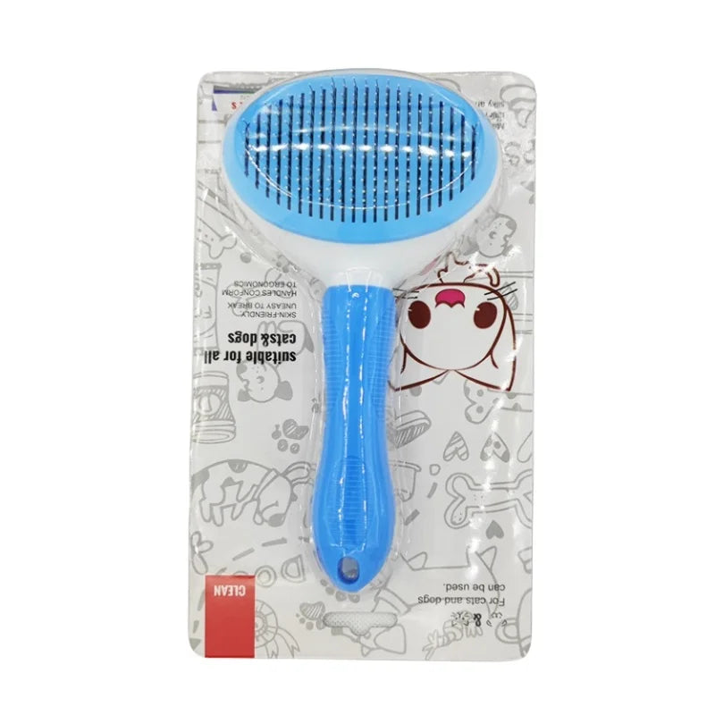 Self-Cleaning Pet Hair Removal Comb and Slicker Brush for Cats and Dogs - Professional Grooming Accessories