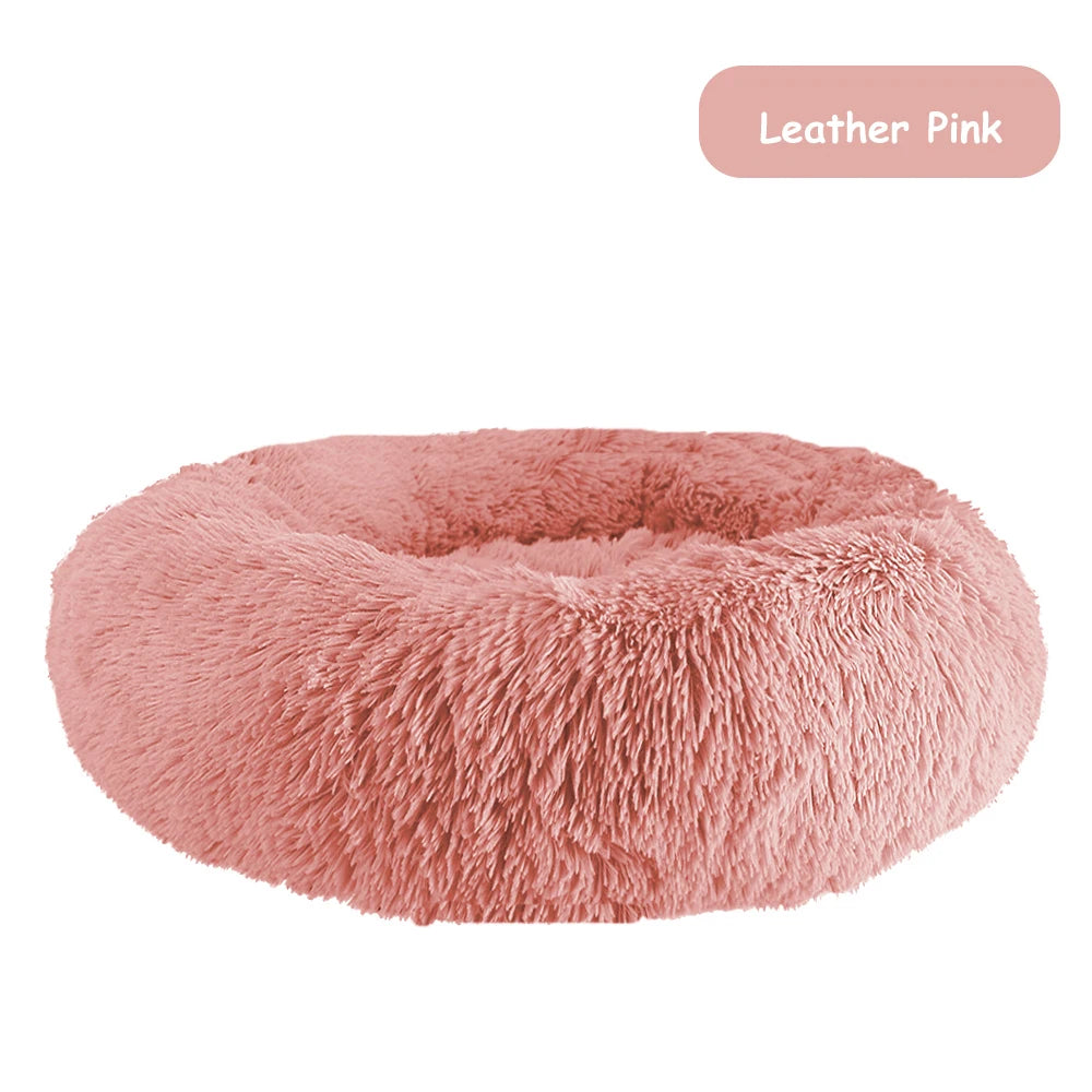 Premium Plush Donut Dog Bed - Warm, Soft, and Washable Calming Pet Bed for Small to Large Dogs and Cats - Ideal Winter Kennel Sofa Cushion Mat