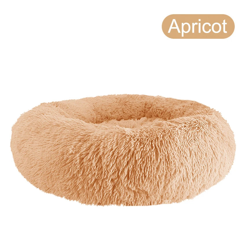 Premium Plush Donut Dog Bed - Warm, Soft, and Washable Calming Pet Bed for Small to Large Dogs and Cats - Ideal Winter Kennel Sofa Cushion Mat