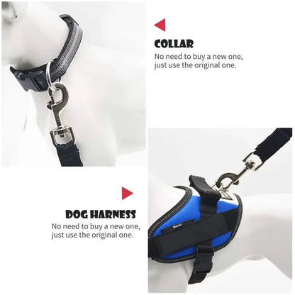 Adjustable Pet Safety Seat Belt and Harness for Dogs and Cats with Clip and Traction Lead Accessories