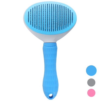 Self-Cleaning Pet Hair Removal Comb and Slicker Brush for Cats and Dogs - Professional Grooming Accessories