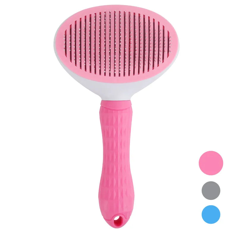Self-Cleaning Pet Hair Removal Comb and Slicker Brush for Cats and Dogs - Professional Grooming Accessories