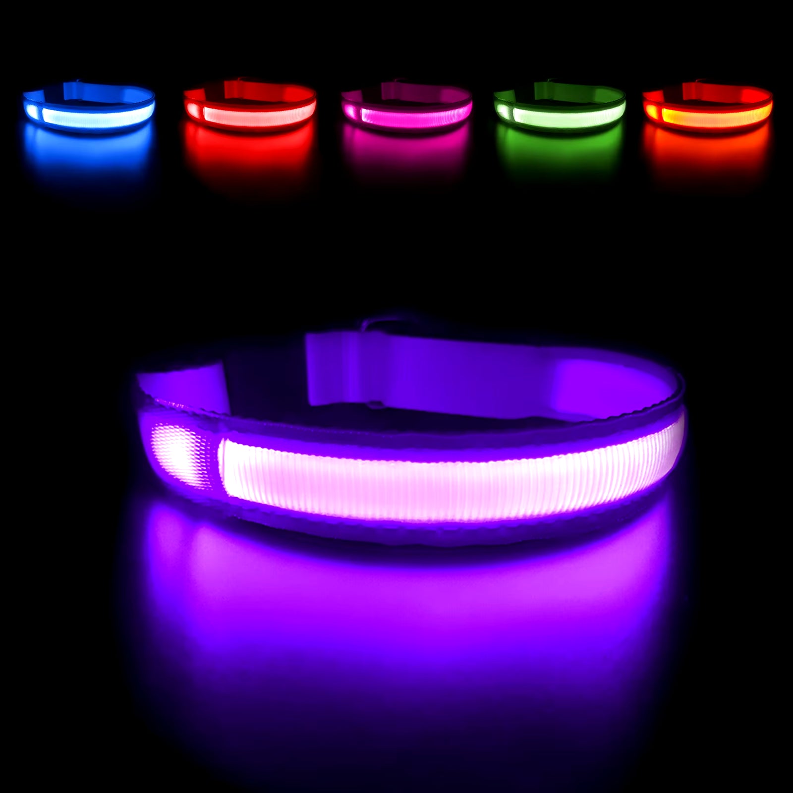 Luminous Waterproof LED Dog Collar with Flashing Safety Lights