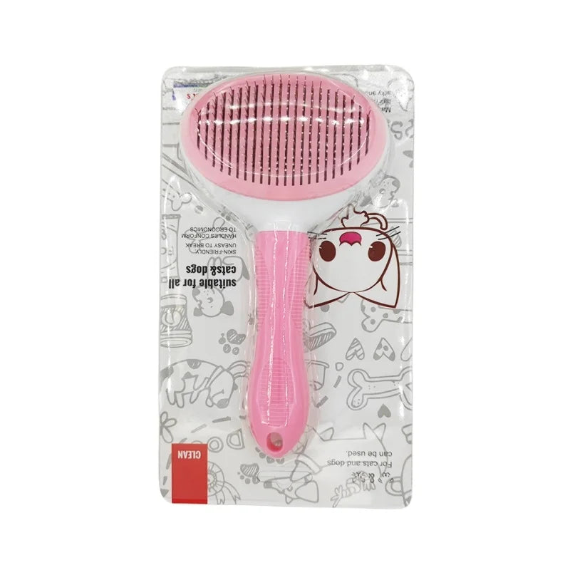 Self-Cleaning Pet Hair Removal Comb and Slicker Brush for Cats and Dogs - Professional Grooming Accessories