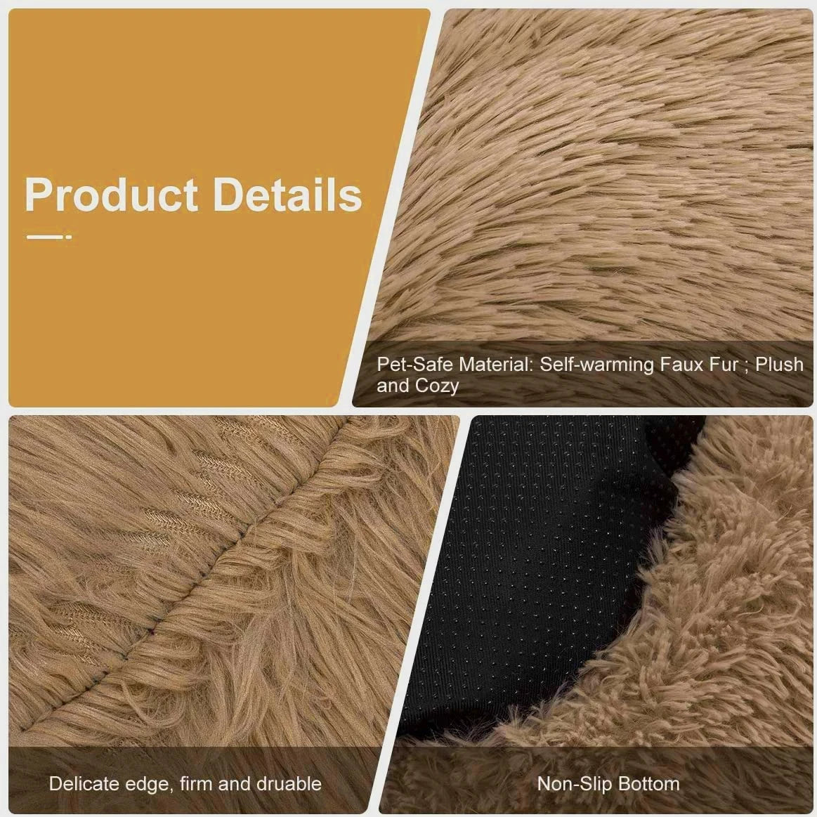 Premium Plush Donut Dog Bed - Warm, Soft, and Washable Calming Pet Bed for Small to Large Dogs and Cats - Ideal Winter Kennel Sofa Cushion Mat