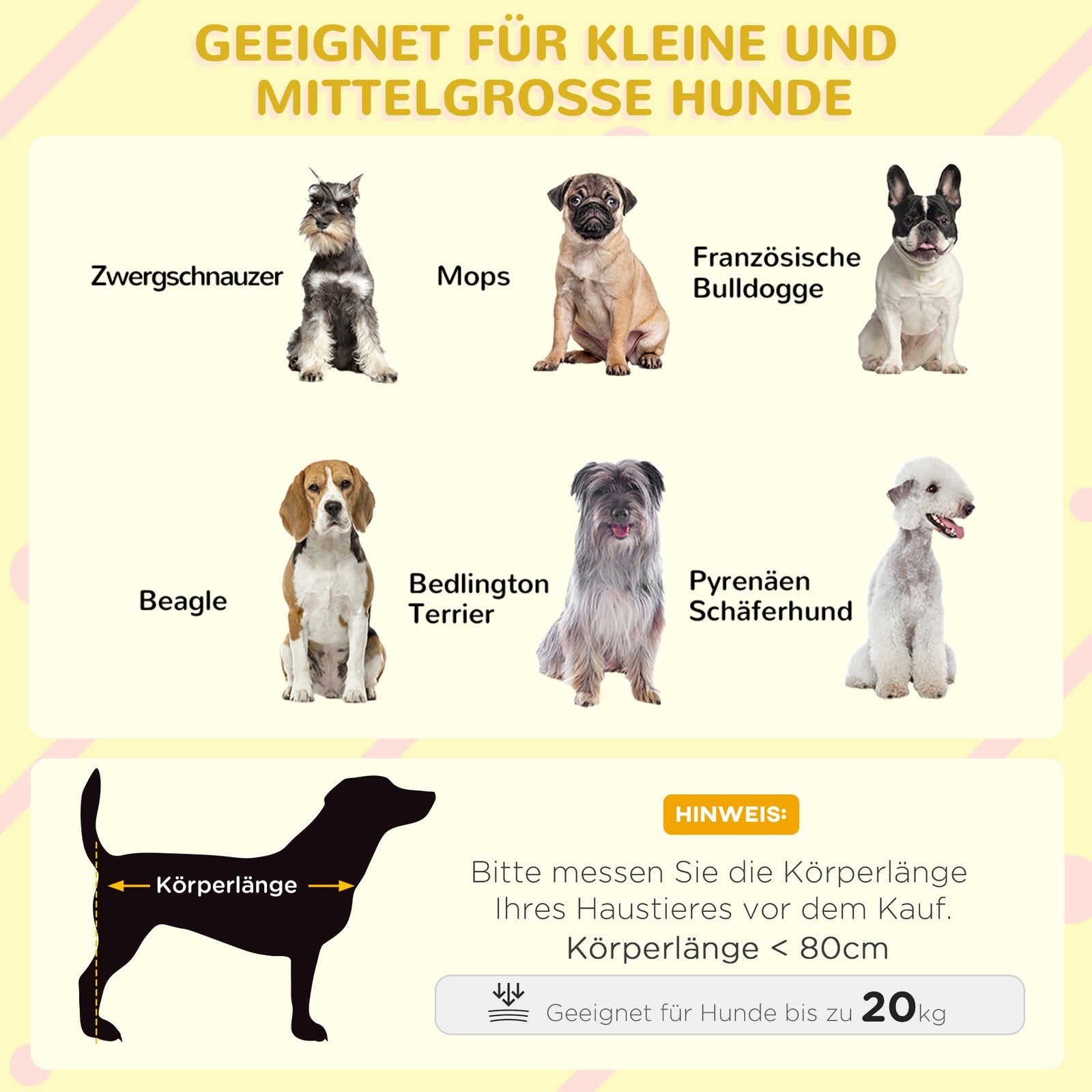 Pawhut Hundehütte aus Tannenholz mit wetterfestem Dach für den Außenbereich