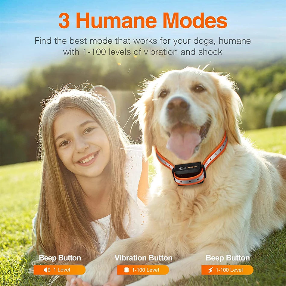 1000M Rechargeable Electric Dog Training Collar with Remote Control for Enhanced Bark Management and Behavioral Correction