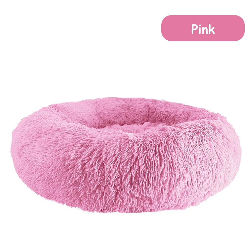 Premium Plush Donut Dog Bed - Warm, Soft, and Washable Calming Pet Bed for Small to Large Dogs and Cats - Ideal Winter Kennel Sofa Cushion Mat