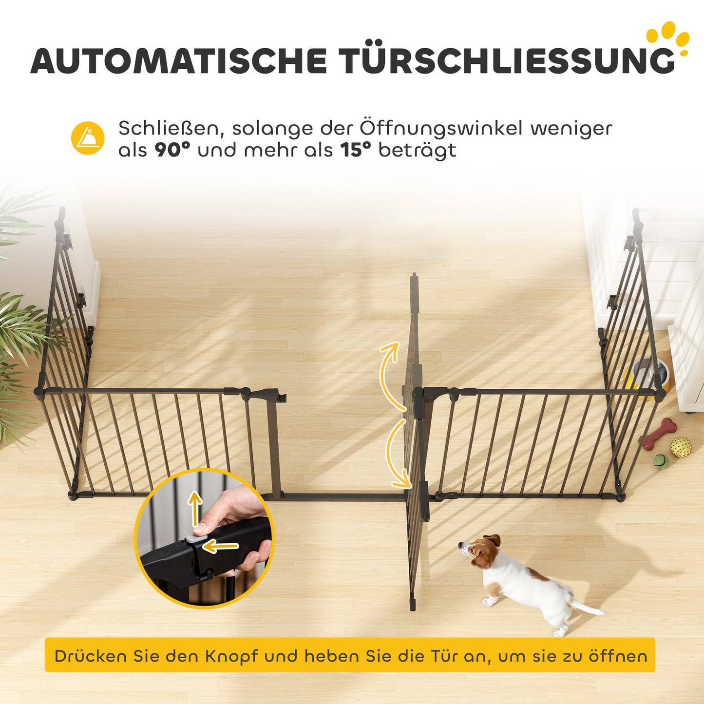 Pawhut 2-in-1 Foldable Puppy Playpen with Access Door and 5-Piece Metal Barrier for Dogs