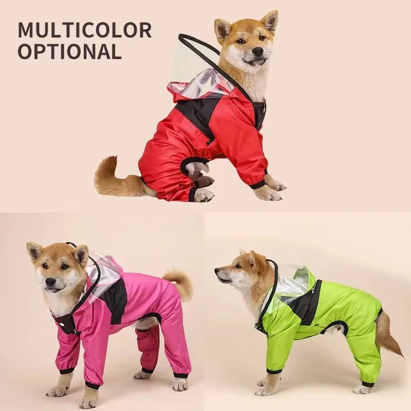 Waterproof Canine Raincoat - Water-Resistant Jumpsuit for Pets